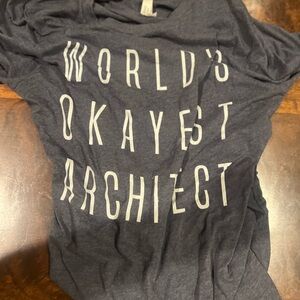 WORLD’S OKAYEST ARCHITECT (1 of 2) Bella Canvas Dark Gray T-Shirt